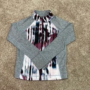 grey and burgendy define jacket